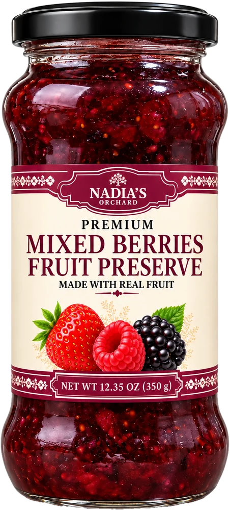 Premium mixed berries fruit preserve